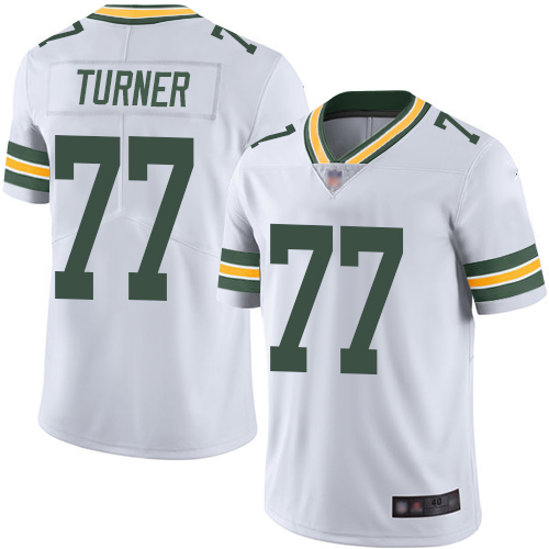 Green Bay Packers Limited White Men #77 Turner Billy Road Jersey Nike NFL Vapor Untouchable->youth nfl jersey->Youth Jersey